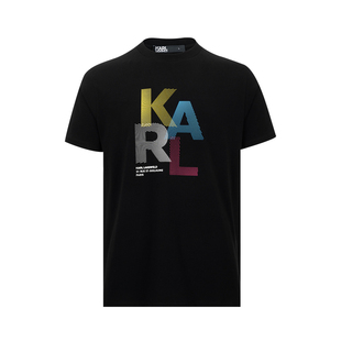 Karl Lagerfeld卡尔·拉格斐男经典字母logo短袖T恤男士推选XY