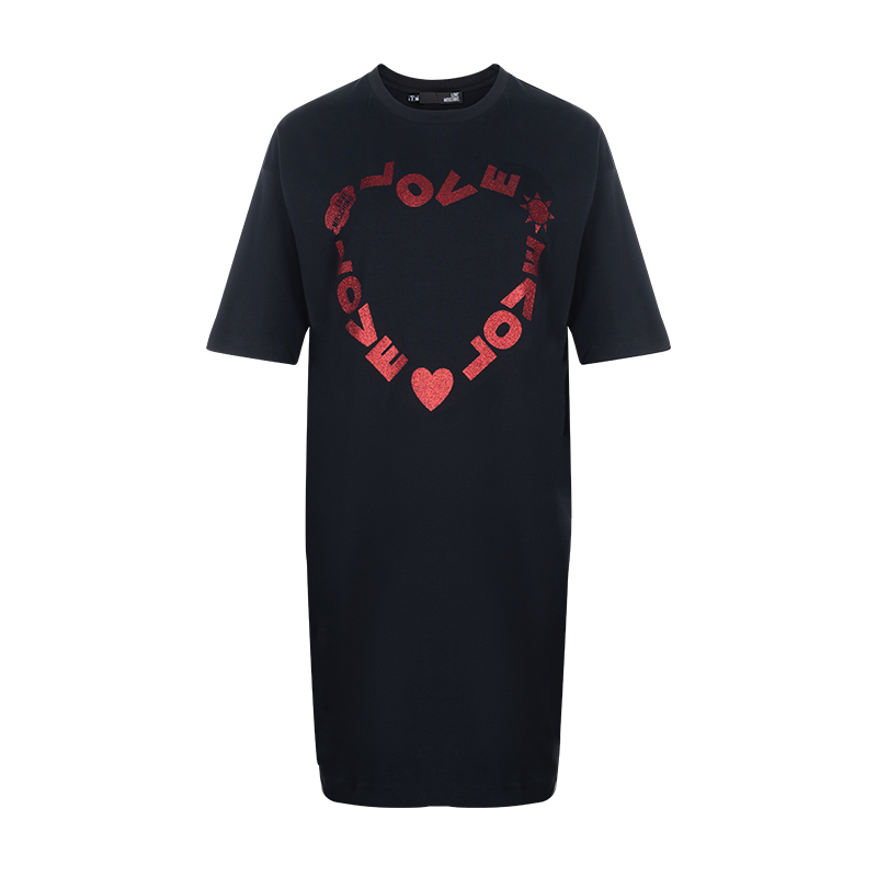 Love Moschino莫斯奇诺字母爱心印花女士短袖连衣裙春夏精选