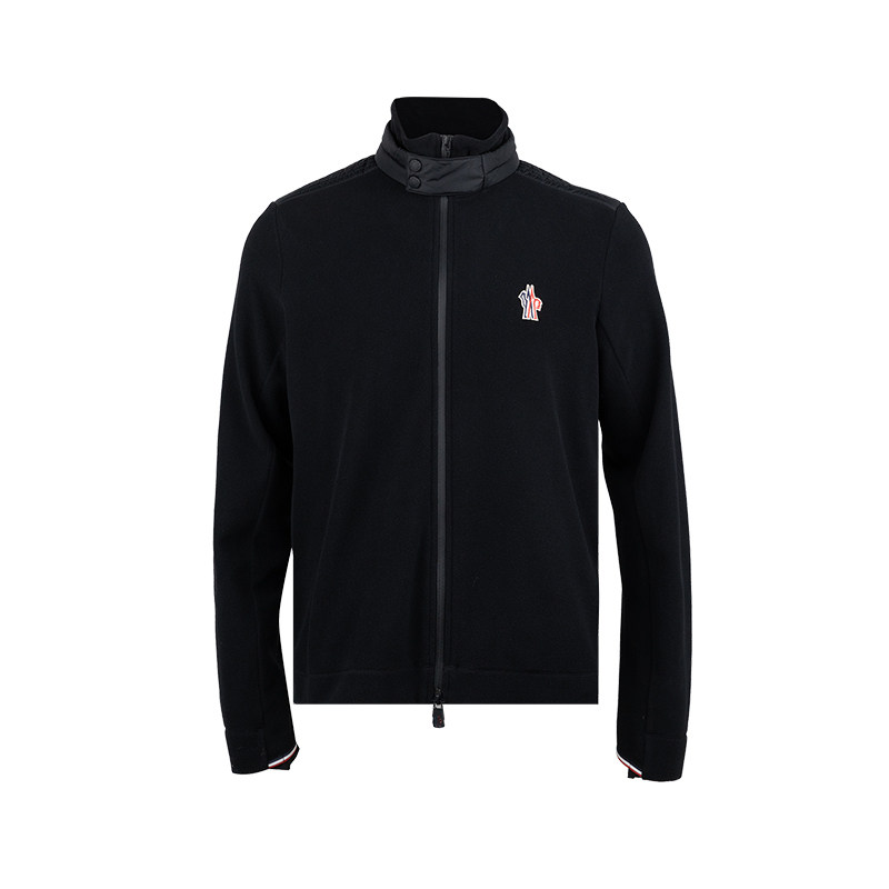 蒙口男士拼色高领拉链夹克外套