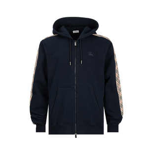 连帽衫 饰棉质拉链长袖 卫衣男春秋推广 格纹装 Burberry博柏利男士