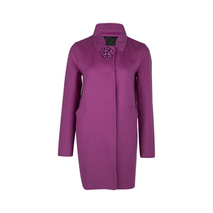 Ermanno 羊毛大衣外套秋冬女推选XY Scervino女士单排扣长袖