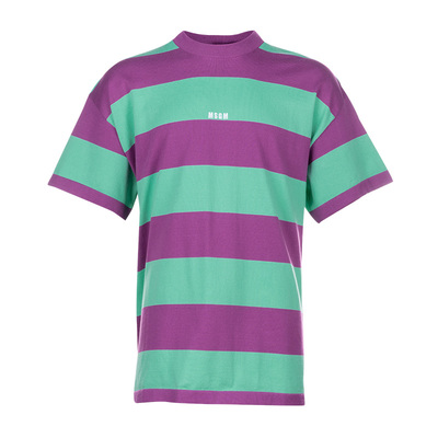 花条纹春季圆领短袖恤