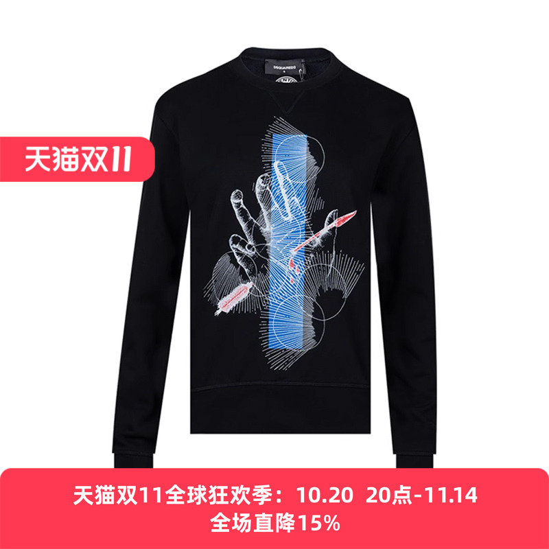Dsquared2加绒全棉圆领卫衣