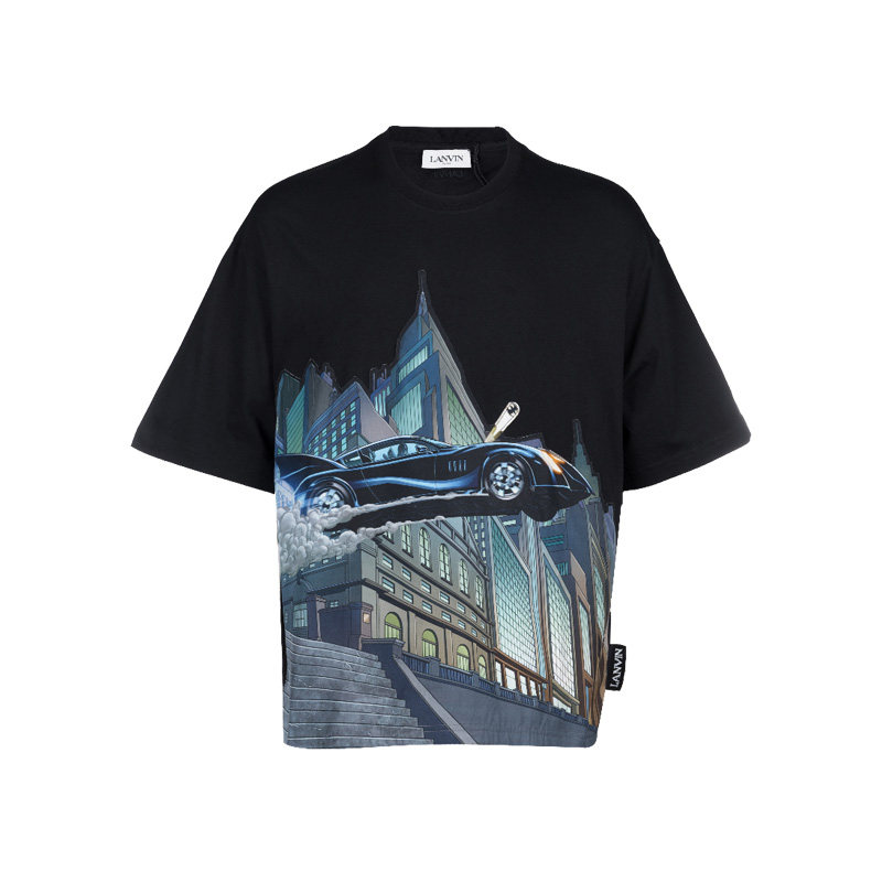 LANVIN/浪凡DC联名蝙蝠侠印花男士全棉圆领短袖T恤春夏推选XY