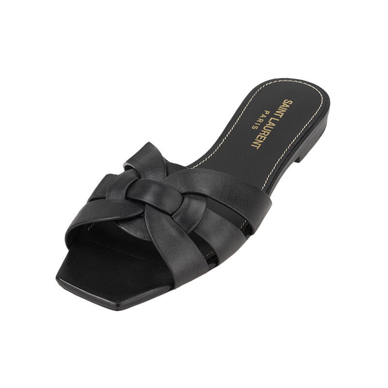 SAINT LAURENT圣罗兰女士露趾一字方头时尚凉拖女夏季推选XY