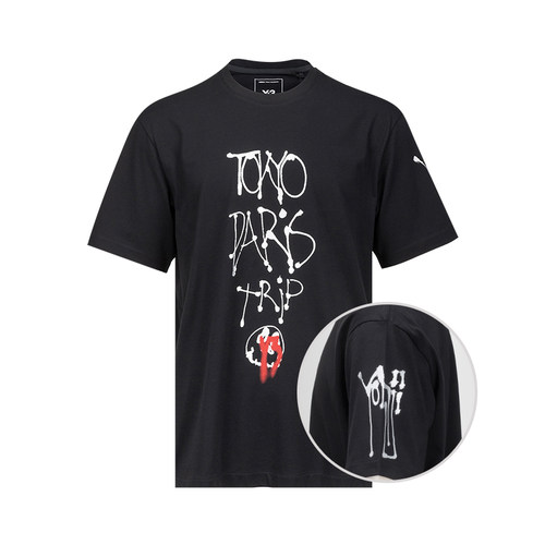 Y-3男士经典涂鸦字母LOGO短袖T恤