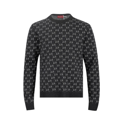 GUCCI男士印花圆领直筒长袖毛衣