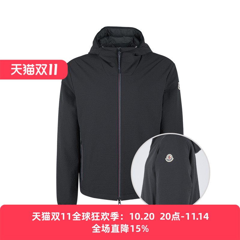 Moncler短款拉链连帽长袖棉服男