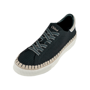 Chloe蔻依女士舒适百搭黑色低帮系带休闲板鞋 女春秋推选XY