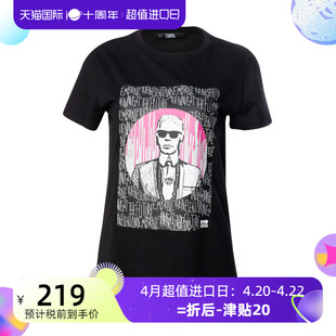 Karl T恤女钜惠XY Lagerfeld卡尔·拉格斐老佛爷女士全棉短袖