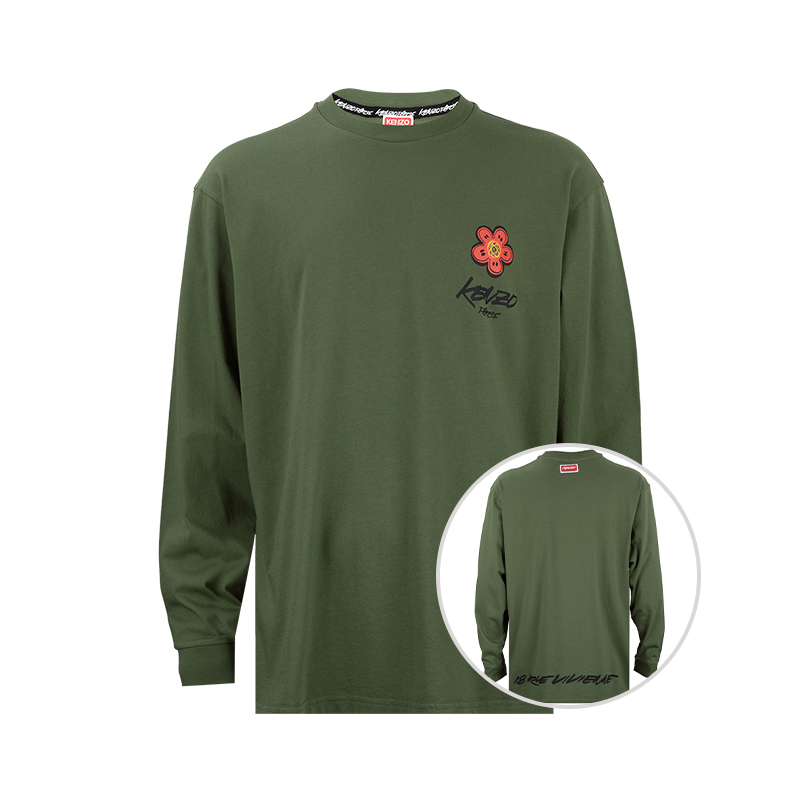 KENZO男士全棉休闲长袖T恤