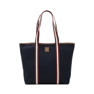 BALLY巴利男女同款条纹拼接托特包帆布手提包男女2026年新品XY