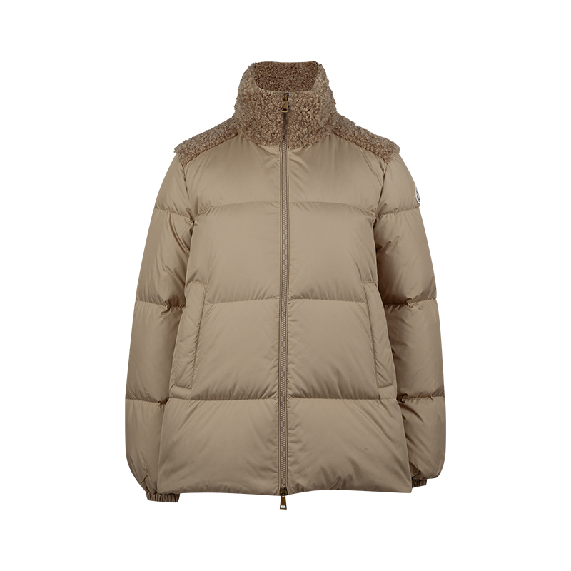 盟可睐女士徽标短款鹅绒羽绒服