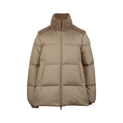 盟可睐女士徽标短款鹅绒羽绒服