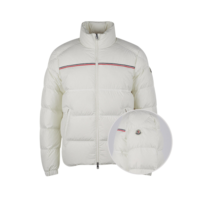 Moncler图案拉链长袖立领羽绒服