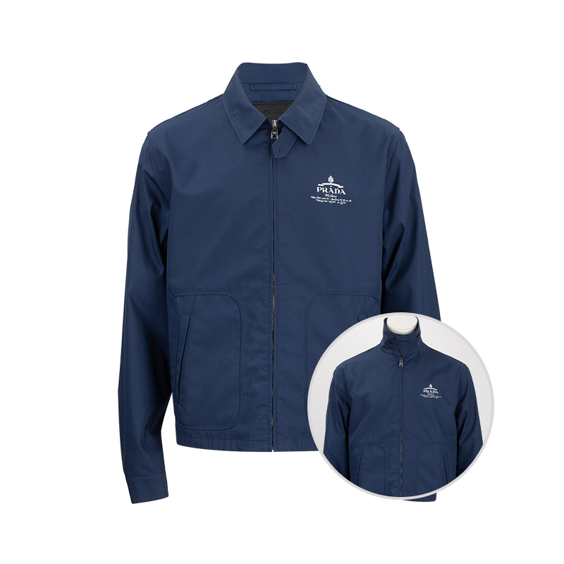 普拉达男士立领拉链夹克外套