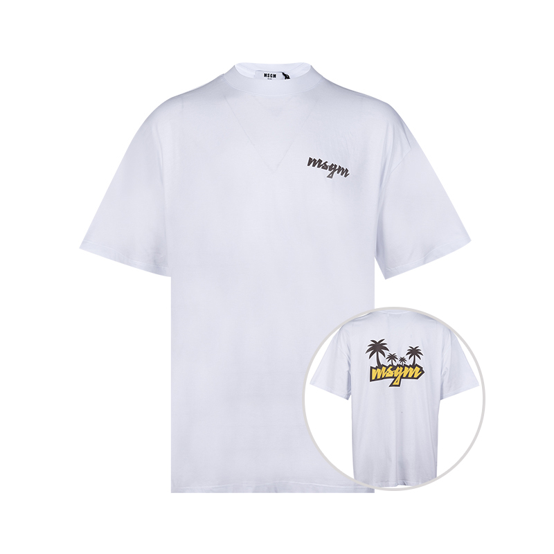 MSGM短袖男士印花字母logoT恤