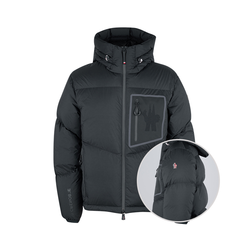 Moncler男拉链连帽长袖羽绒服男