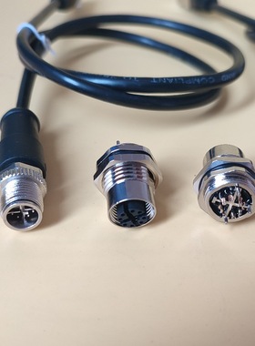 M12XCODE编码网络5G工业防水连接器插头传感器8芯工业自动化网线