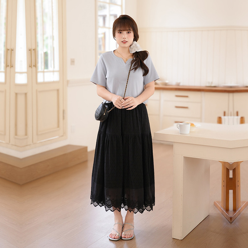 慕翎大码女装法式浪漫风两件套夏季胖MM显瘦通勤套装蛋糕裙A字裙