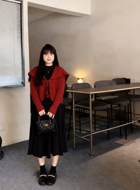 慕翎大码女装红色针织开衫两件套胖妹妹mm气质通勤套装高级感秋冬