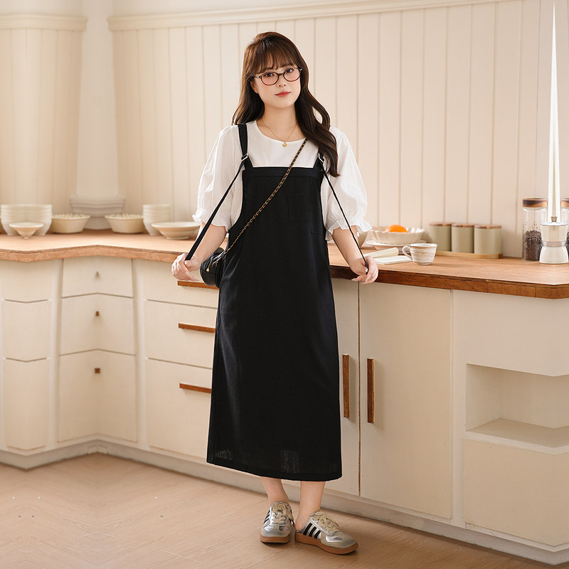 慕翎大码女装夏季韩版两件套胖MM套装通勤学院风高级感减龄黑色