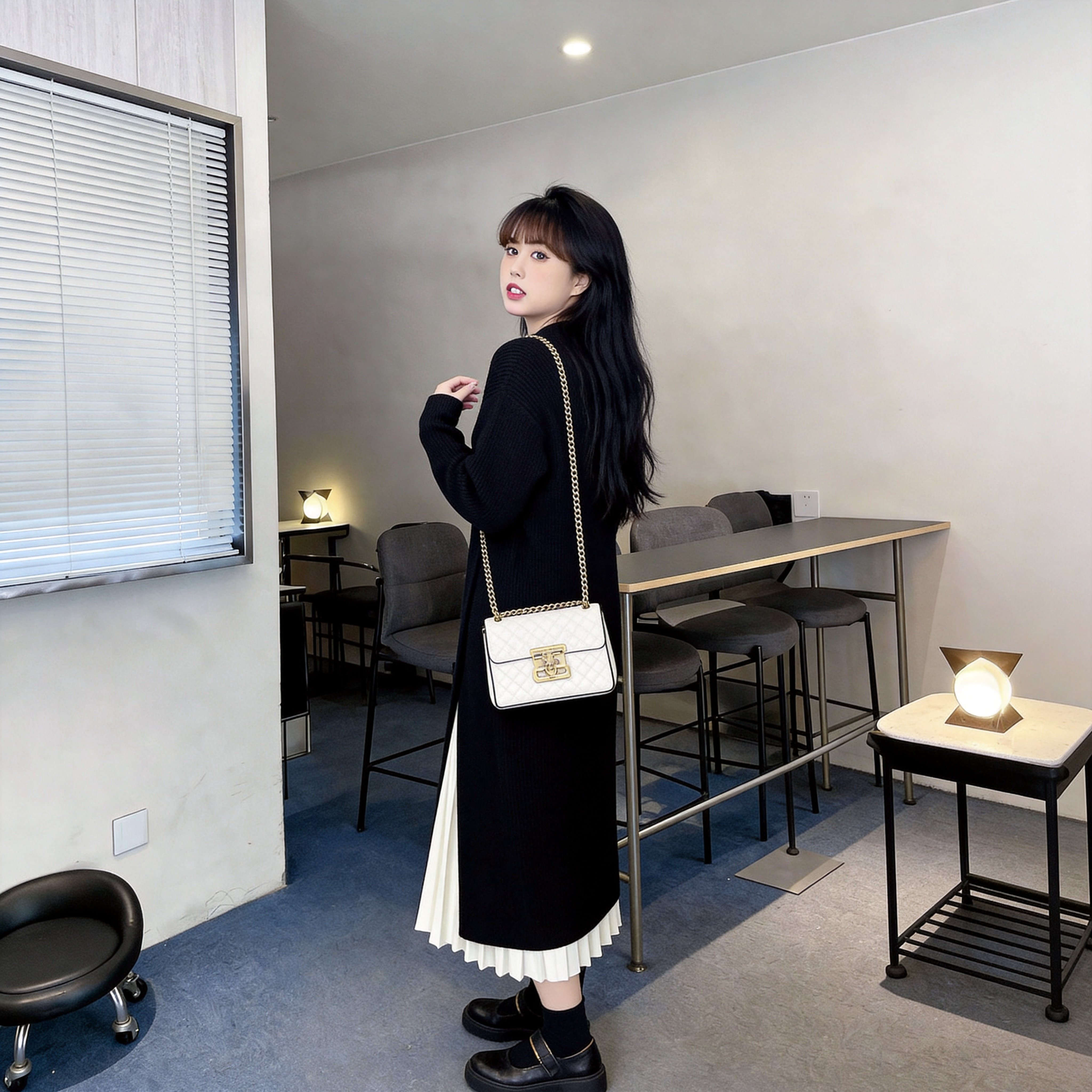慕翎大码女装胖mm针织外套裙半身裙两件套针织显瘦连衣裙套装秋冬