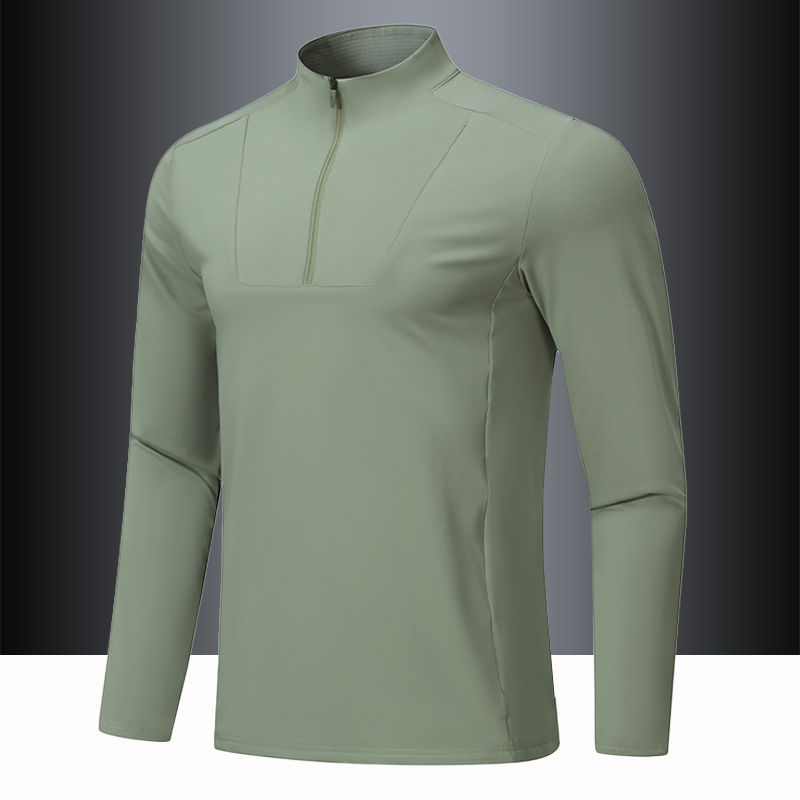 半拉链上衣男春秋季长袖速干衣