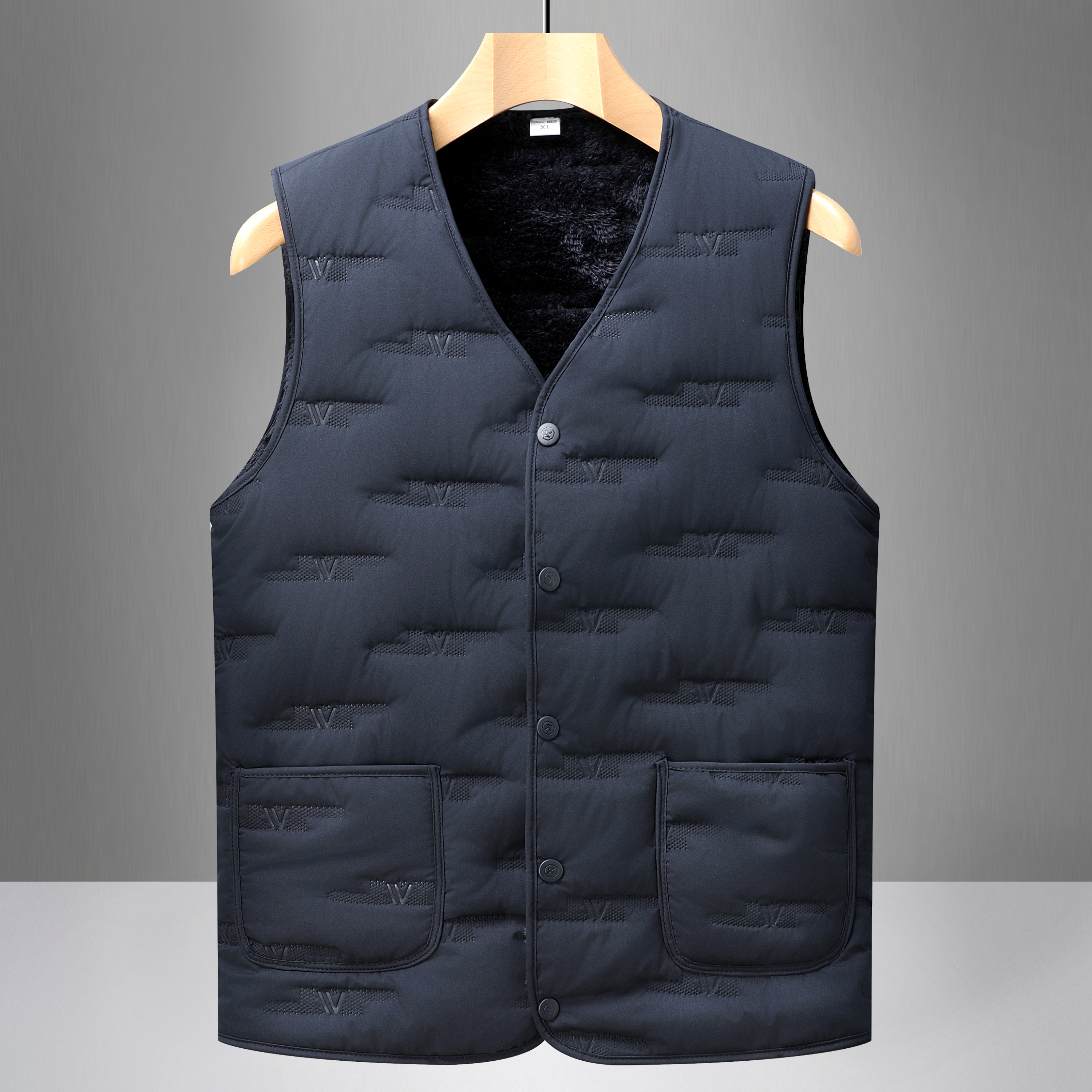 羽绒棉马甲男加绒加厚保暖背心