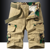 工装 子 夏宽松运动纯棉潮流机能六分中裤 短裤 男多口袋迷彩5五分裤