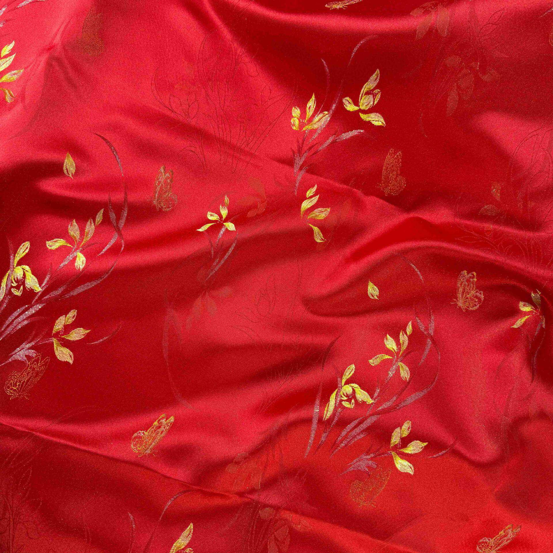 人丝兰花蝴蝶新年外套旗袍马甲新中式国风面料