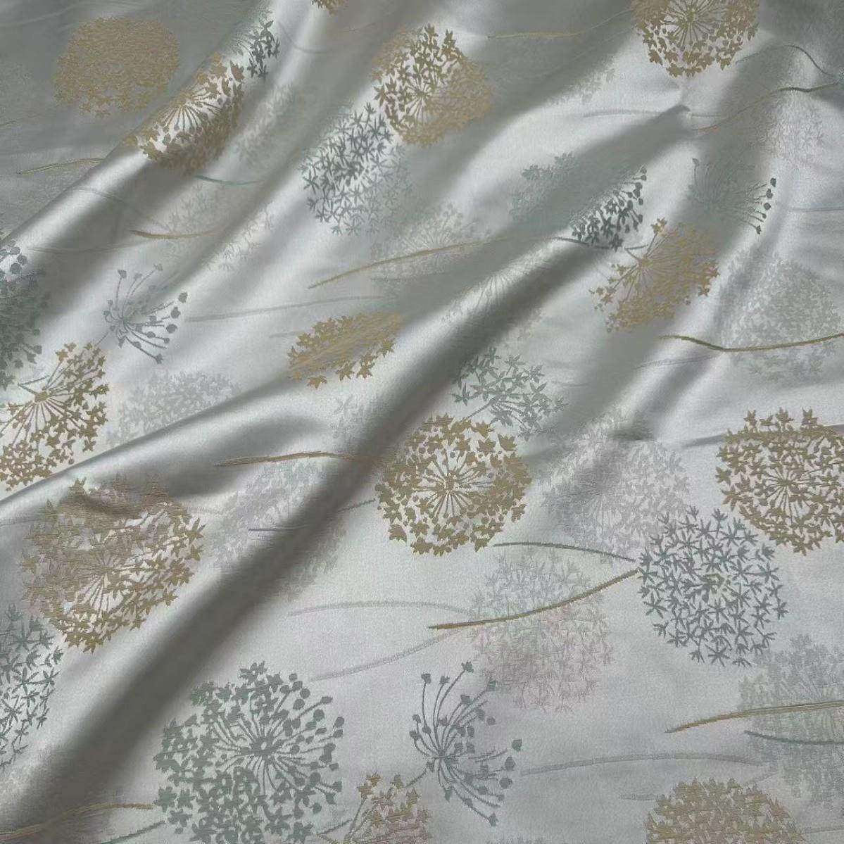 色织提花蓝色蒲公英面料时尚服装箱包布料肌理感唐装礼服旗袍9921,居家布艺,海绵垫/布料/面料/手工diy,淘宝优惠券,粉丝福利购,淘宝优惠卷