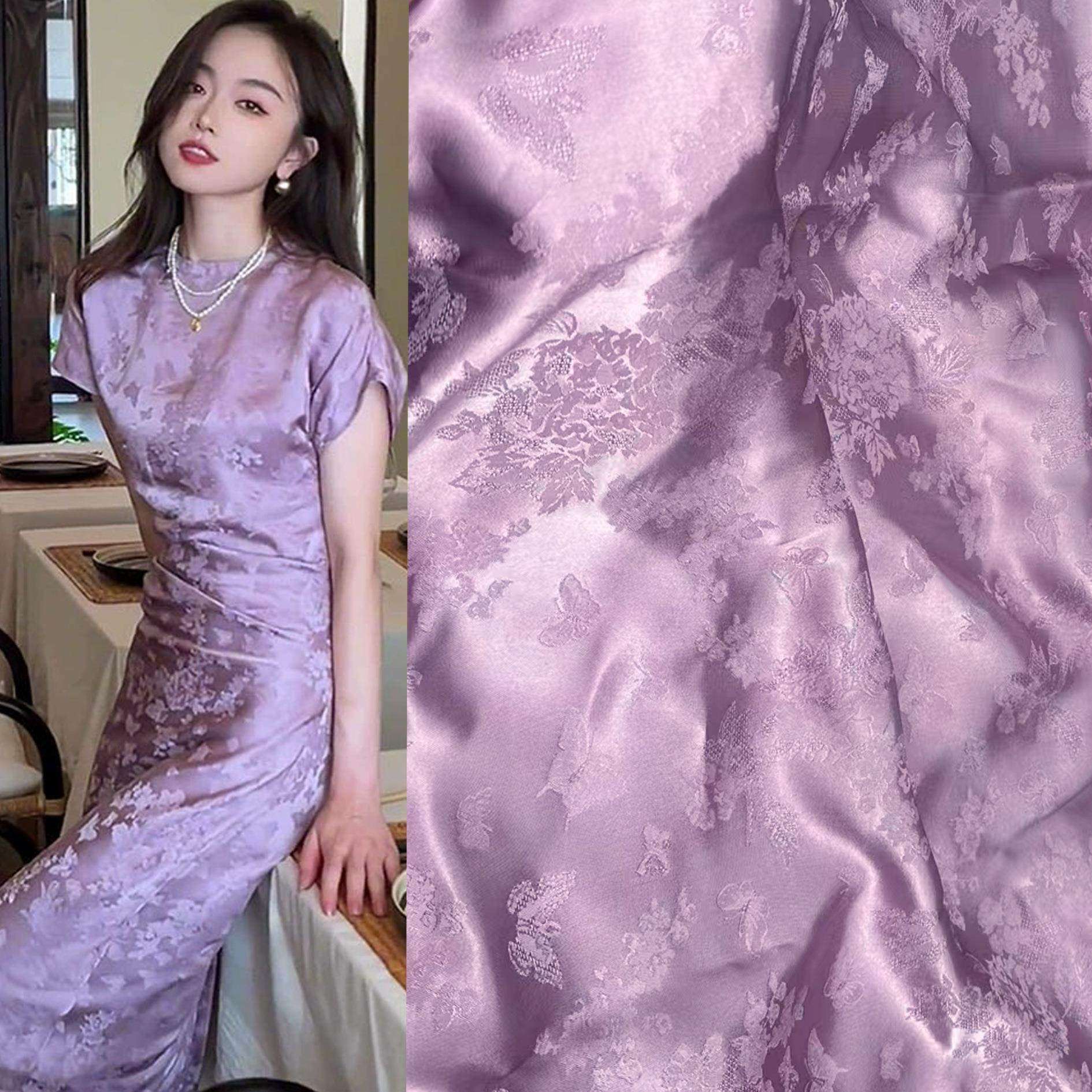 春夏新款蝶恋花全人丝提花面料 新中式上衣衬衫旗袍布料,居家布艺,海绵垫/布料/面料/手工diy,淘宝优惠券,粉丝福利购,淘宝优惠卷