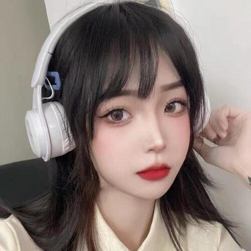 头戴式耳机蓝牙女款高颜值白色挂脖式穿搭耳麦马卡龙Y2K拍照耳麦