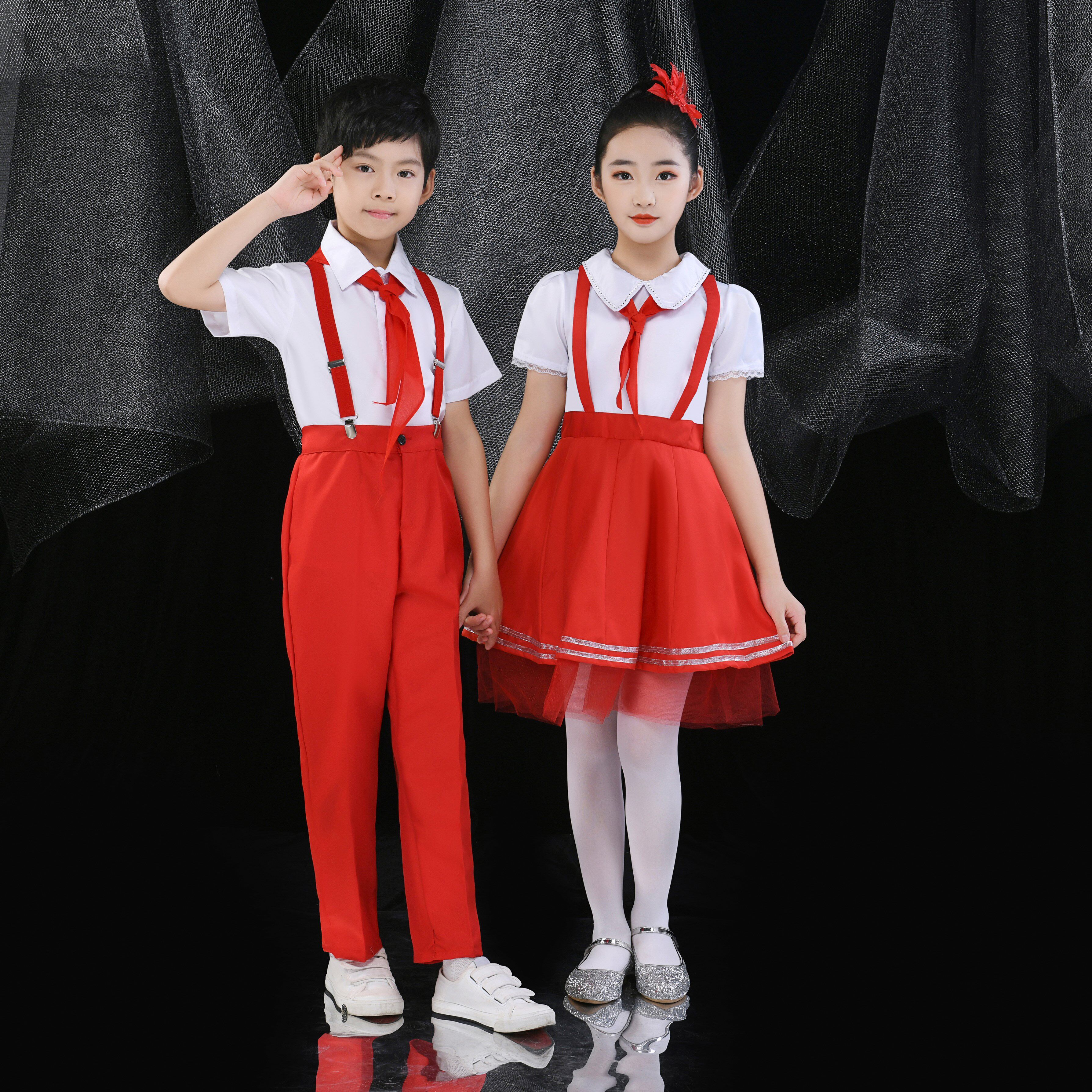 六一儿童合唱演出服夏中小学生大合唱幼儿园诗歌朗诵舞蹈表演服装