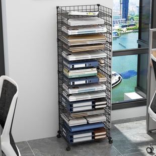办公室a4文件架落地书架多层小推车资料整理试卷分层收纳置物架子