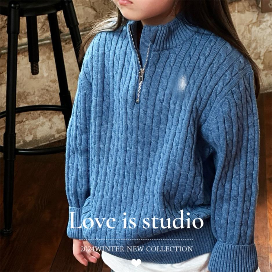 儿童经典小马毛衣英伦风2024秋冬刺绣男女童复古麻花半拉链针织衫