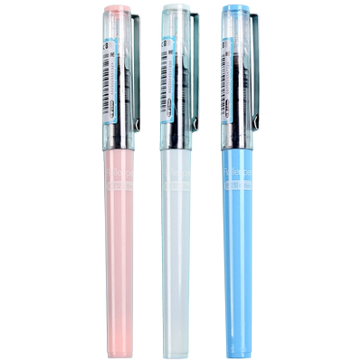 白雪针管走珠笔学生直液式0.5中性笔可换墨囊替芯巨能写签字笔黑色清新可爱超萌水笔大容量书写考试用笔芯
