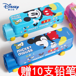 迪士尼多功能学霸文具盒儿童小学生用铅笔盒男女款铅笔袋1-3年级幼儿园大容量铅笔盒韩版网红可爱男孩女孩用