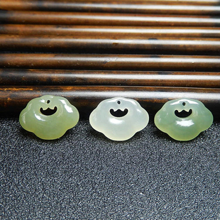 元宝锁形小吊饰和田玉手工diy文玩手链耳饰耳钉钥匙扣挂饰配饰女