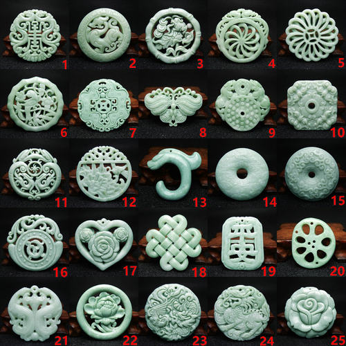 天然贵州翠压襟腰配男女款