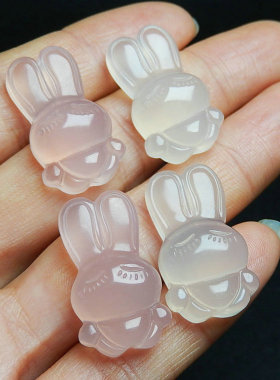 生肖兔男女款玛瑙玉髓小兔子吊坠