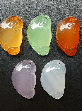 知足常乐小脚丫手工配饰玉吊坠