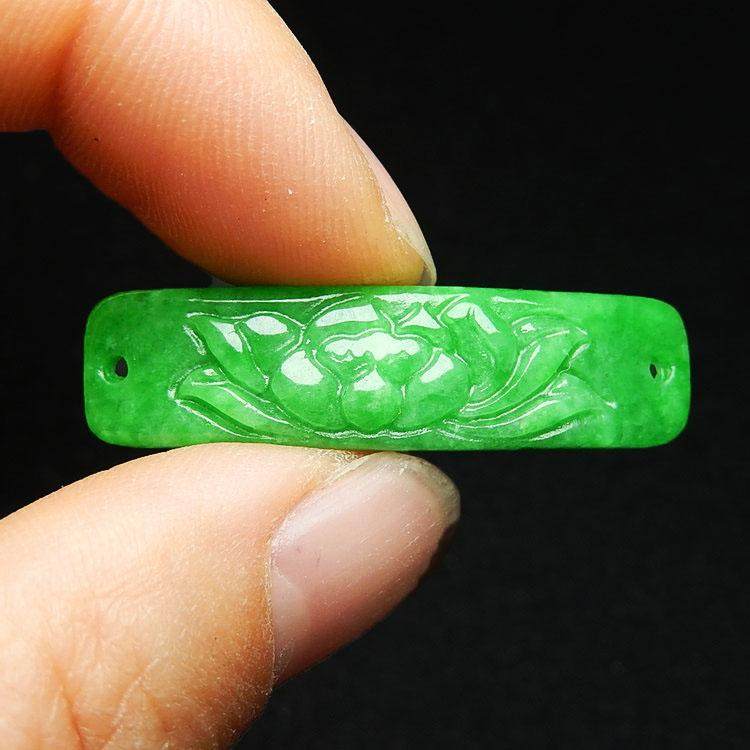 复古满绿莲花帽花配饰挂饰手工diy玉石汉服古装影视头饰发饰散件