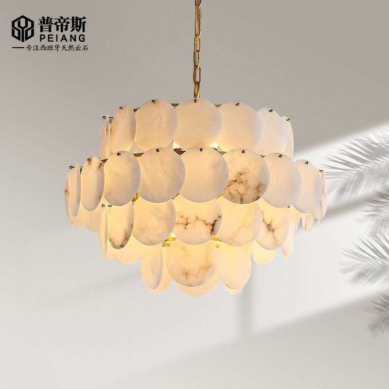 普帝斯全铜西班牙云石餐厅吊灯高档轻奢设计师创意书房简约客厅灯
