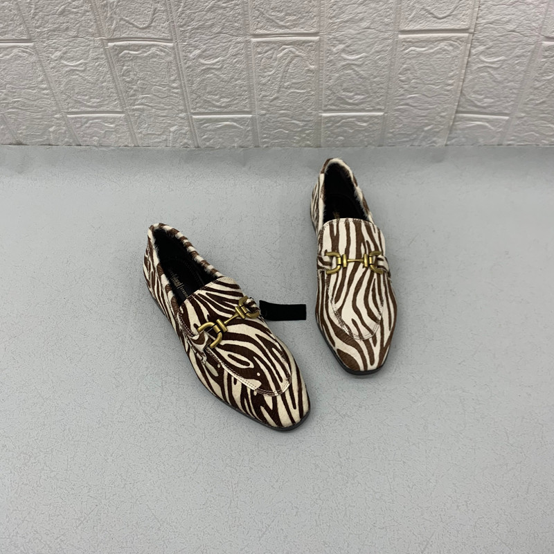 真皮马毛！出口英国原单斑马纹乐福鞋平底一脚蹬金属装饰豆豆鞋,女鞋,乐福鞋（豆豆鞋）,淘宝优惠券,粉丝福利购,淘宝优惠卷