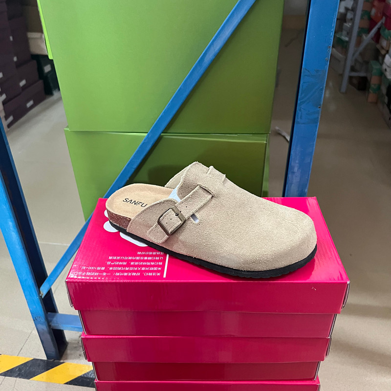 真皮瑕疵！休闲勃肯鞋女外穿百搭包头半拖懒人鞋皮带扣圆头平底鞋,女鞋,勃肯鞋/软木鞋,淘宝优惠券,粉丝福利购,淘宝优惠卷