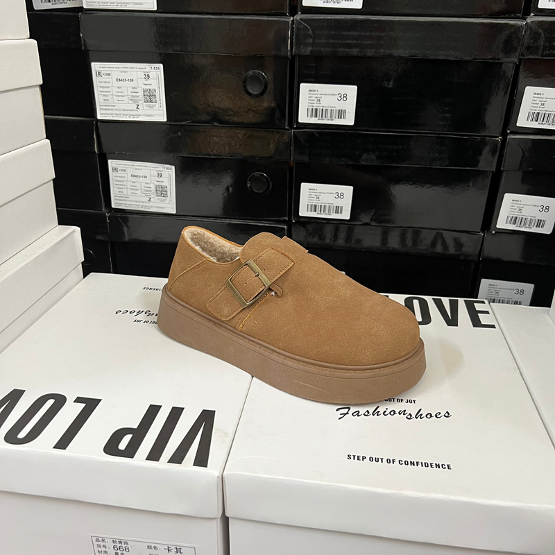 商场专g撤柜断码圆头厚底勃肯鞋皮带扣一脚蹬懒人休闲鞋