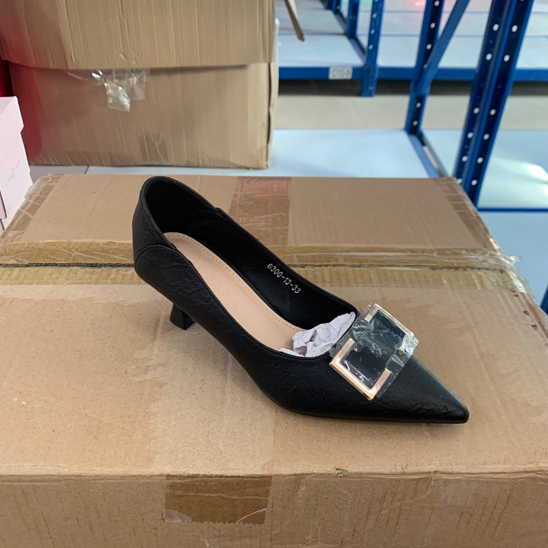 【微瑕】外贸原单女鞋尖头细跟高跟鞋女浅口性感一字带职场跟鞋