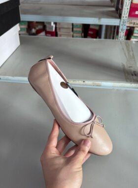 西班牙轻奢原单 Z女鞋蝴蝶结平底单鞋舒适优雅芭蕾舞鞋